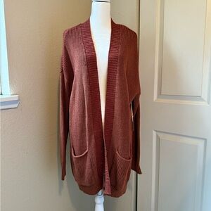 a.n.a Women's Rust Open Front Cardigan